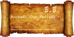 Bockmüller Belizár névjegykártya